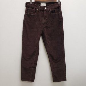Everlane Womens Baby Cord Cheeky Cropped Jeans Size 29 Brown Corduroy High Rise